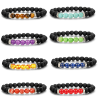 Chakras Bracelet 8 Pack Bead Gemstone Bracelet for Men Women Natural Stone Diffuser Bracelet Stretch Yoga Bracelets