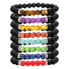 Chakras Bracelet 8 Pack Bead Gemstone Bracelet for Men Women Natural Stone Diffuser Bracelet Stretch Yoga Bracelets
