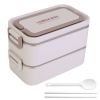 Bento Lunch Box 3 Stackable Food Container Leakproof Dishwasher Microwave Oven Safe Bento Box with Chopsticks Spoon for Adult Kids Work Picnic